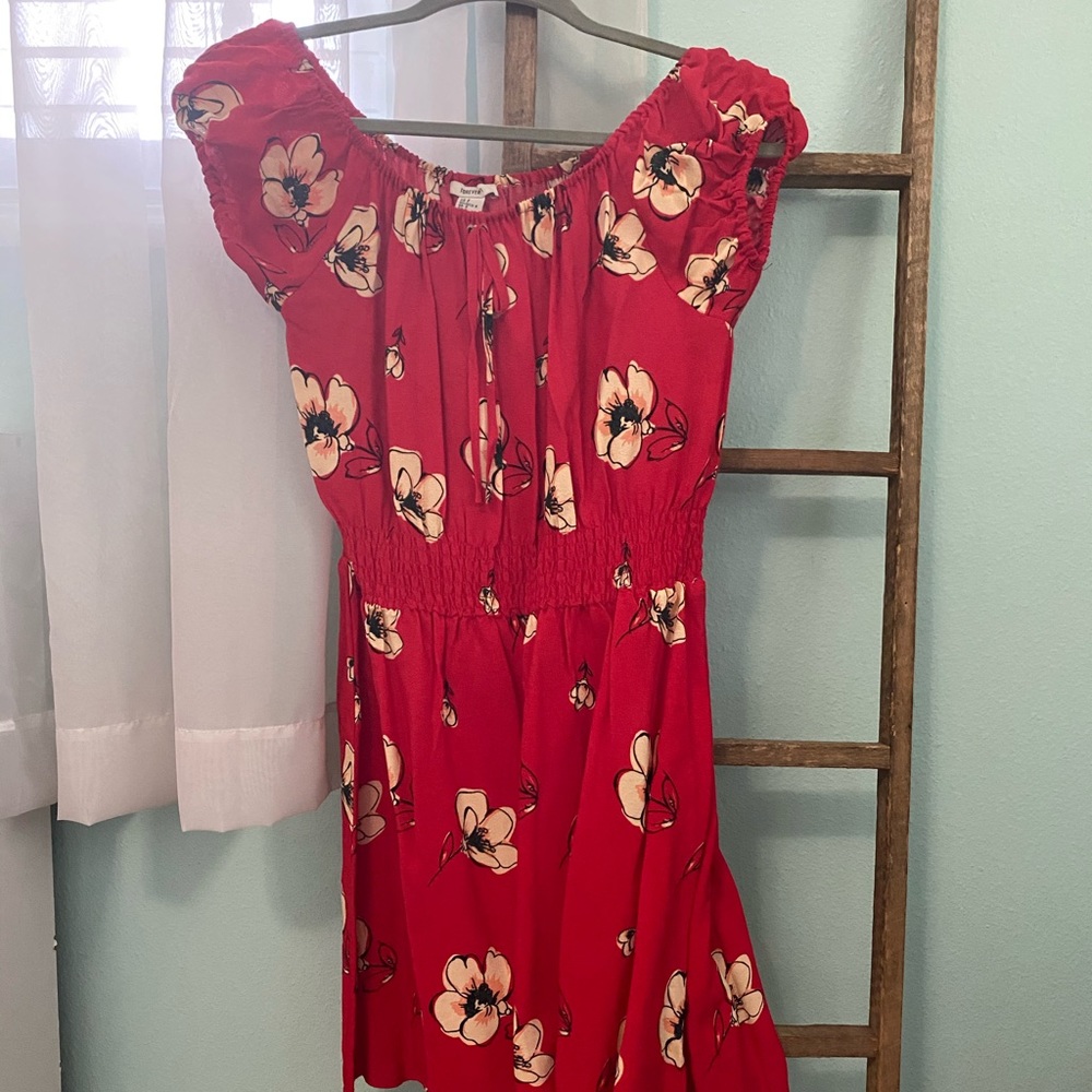Forever 21 red floral dress